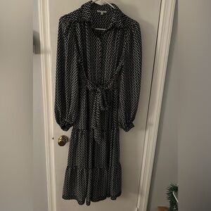 Max Studio Black and White Long Sleeve Dress